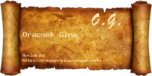 Oracsek Gina névjegykártya